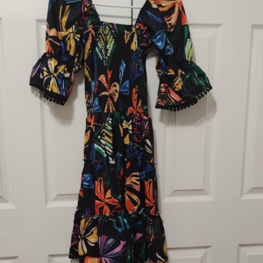 Kaimilan Colorful Floral Maxi Dress,Size 4